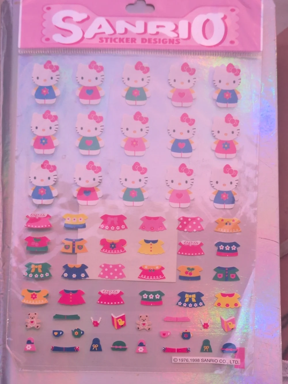 Sanrio Hello Kitty Sticker Sheet in Pink and Blue